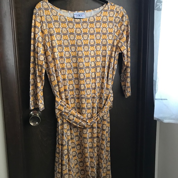 Blue Platypus Dresses & Skirts - Yellow "Lasses in Glasses" Dress, size L